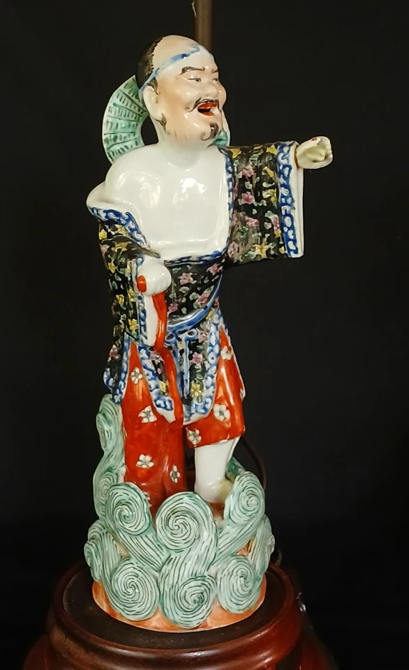 Rare Antique Chinese Hand Painted Famille Rose Porcelain Scholar Figure 19th Cen - Image 2 of 4