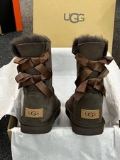 UGG Classic Burnt Cedar Double Ribbon Bailey Bow II Womens Boots Sheepskin US4-9