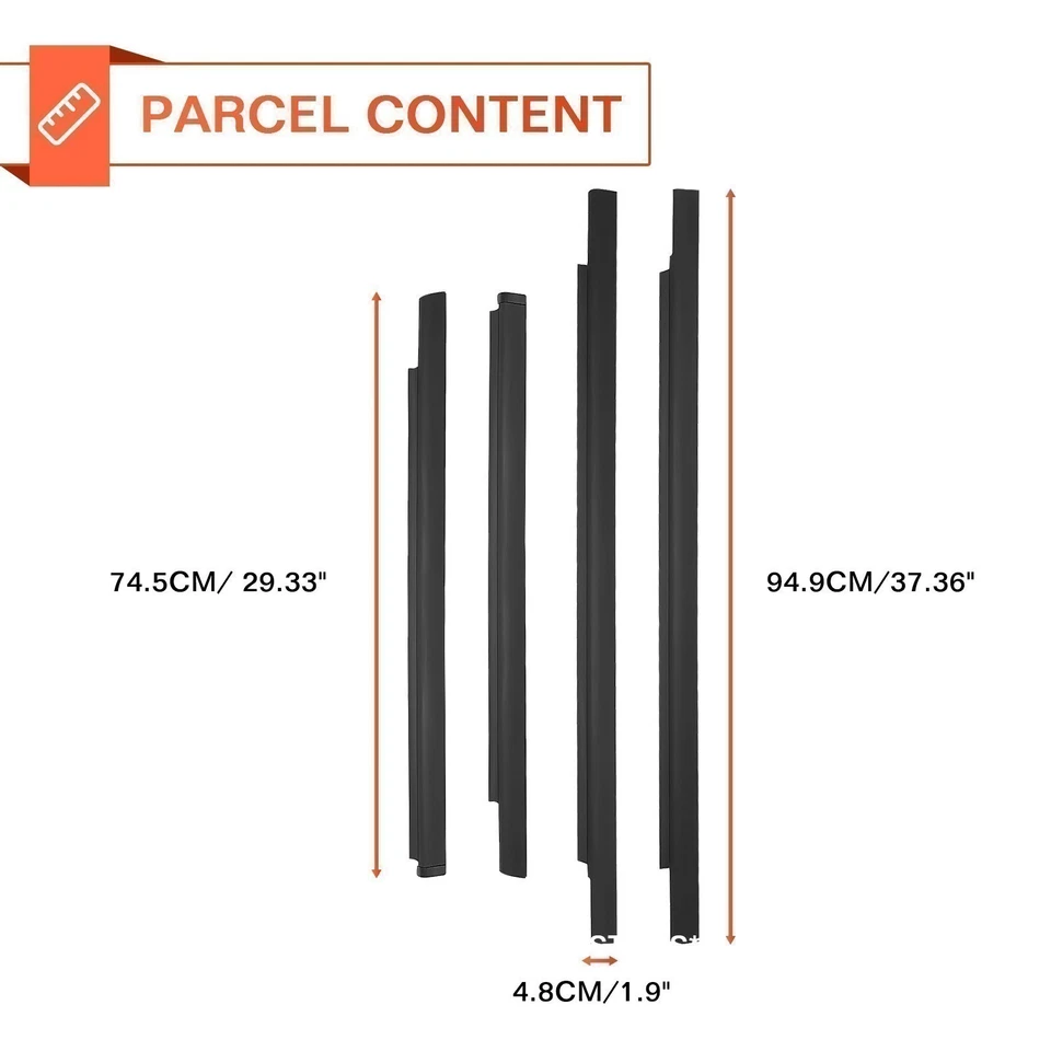 4Pcs For 2000-2006 Toyota Tundra Double Cab Weatherstrip Outer Lower Laetswyckcv - Image 3 of 4