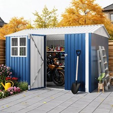 Outdoor Storage Shed 8x10 FT Garden Tool Storage Shed with Double Lockable Door