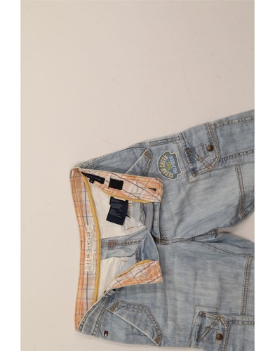 TOMMY HILFIGER Boys Cargo Denim Shorts 9-10 Years W26 Blue Cotton AL07 - Picture 4 of 4