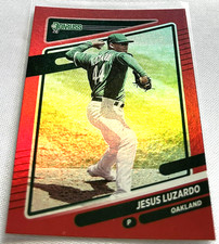 2021 Donruss Baseball Jesus Luzardo Oakland Athletics Holo Red Parallel #184