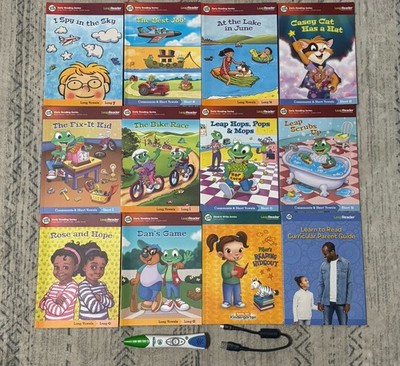 Leap Frog Early Reading Series LeapReader Interactive Books Lot of 11 + Pen