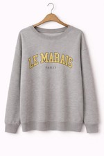 New Look Grey “Le Marais Paris” Sweatshirt Jumper – Size M (Approx UK 12)  ..