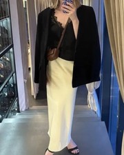 Zara Satin Skirt Neu mit Etiketten Ungetragen Gr.L Hellgelb