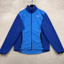 The North Face Fleece Jacket Mens Size Medium Blue Full Zip Pockets Windbreaker