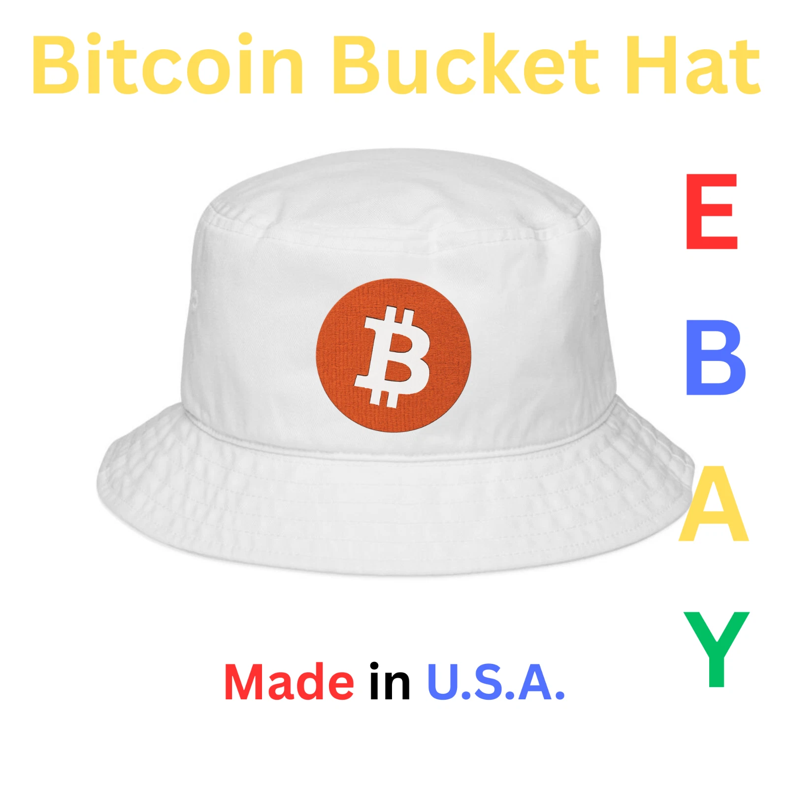 Bitcoin ₿ Embroidered Bucket Hat Crypto Streetwear Cap BTC Hat Trendy Gift U.S.