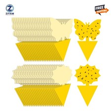 48PCS Sticky Fruit Fly Traps, Fungus Gnat Killer Trap use Indoor Outdoor