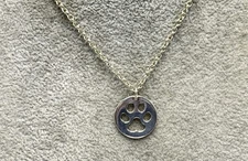 Sterling Silver Paw Print Pendant Necklace