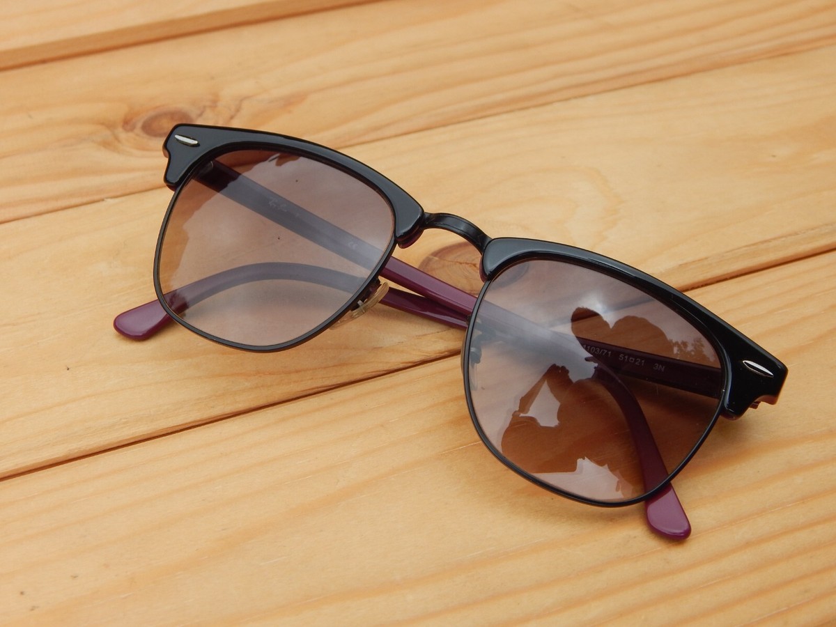 Clubmaster Style Sunglasses Black Purple Gradient Womens Mens 49/22/137 Preppy The Tinted Story - Clubmaster Sunglass | Stylish Sunglasses  main image 3