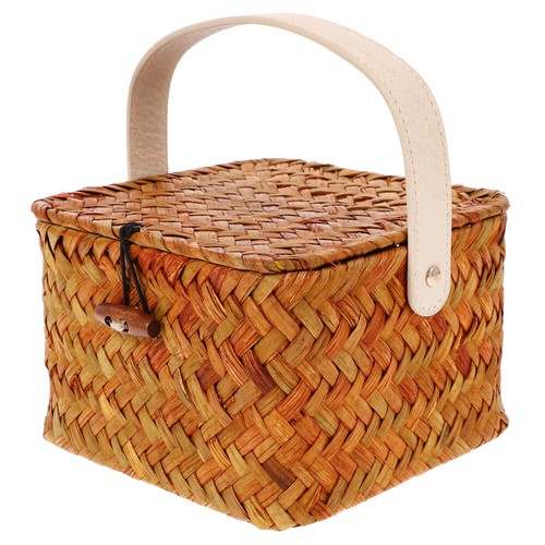 Rattan Geschenkbox Baby Einkauf Speisekammer Aufbewahrungskörbe mit Griff