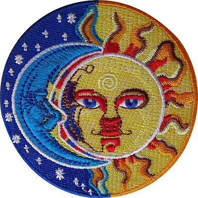 Moon Sun Aufnäher bestickt Abzeichen Stickerei Applikation Eisen Nähen Shirt Jeans Tasche