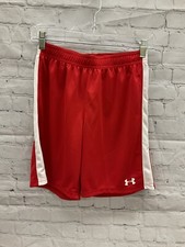 Under Armour Youth Boys UA Soccer Red White Soccer Shorts 1217317 NWT MSRP 18