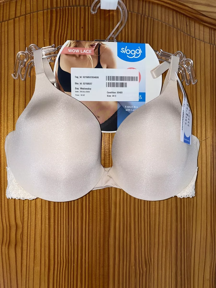 Sloggi Underwire Bra Smooth Cup Bra Size 34 C New Tags Nude Beige