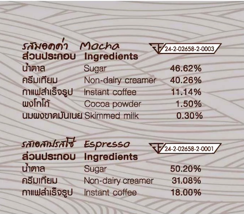 Khao Shong Thai Coffee 3 in 1 Instant Mix 5 Flavours Assorted Pack x 2 Bags - Picture 5 of 6