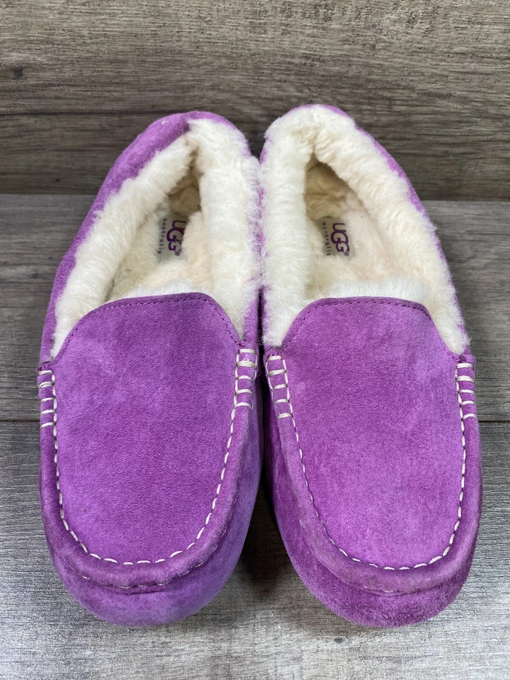 Zapatillas mocasines UGG Ansley UGGpure forro de lana púrpura gamuza para mujer talla 7 Foto 4 de 4