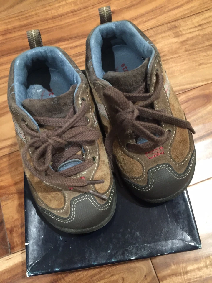 ZAPATOS INFORMALES STRIDE RITE BEBÉ NIÑO TT DANNY S/O MARRÓN OSCURO CUERO GAMUZA 7,5 W USADOS EN EXCELENTE ESTADO Foto 3 de 4