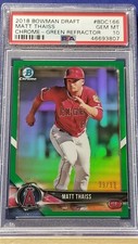 Matt Thaiss - 2018 Bowman Draft Chrome Green Refractor PSA 10  #39/99