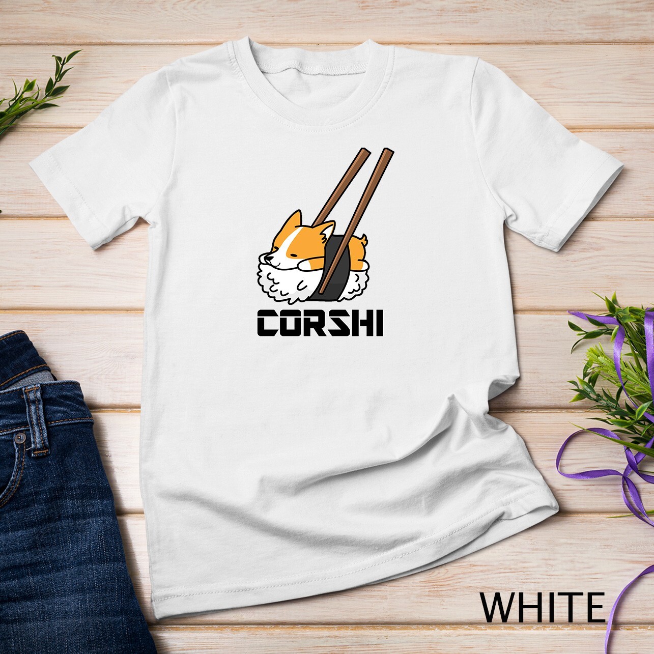 Corgi Sushi Corshi Funny Dog Gift Tee Unisex T-shirt