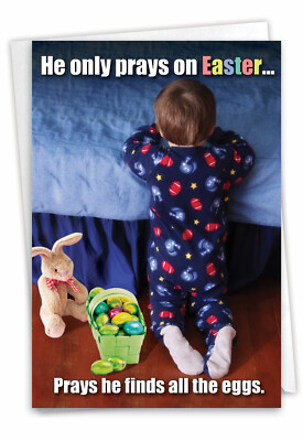 9863 Easter Card: Pray on Easter Easter Greeting Card w/ Envelope - NobleWorks