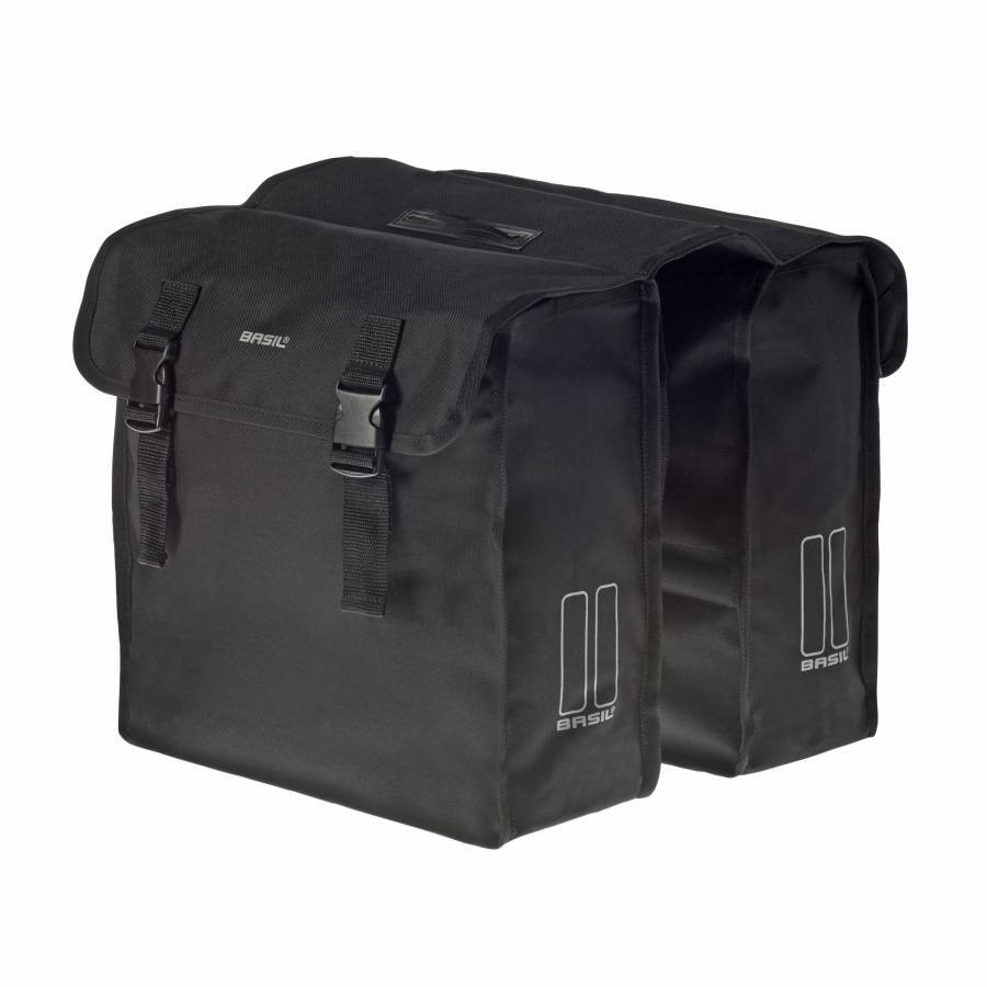 Sacoche arrière vélo double Basil Mara XL 35L noir grand format 43cm