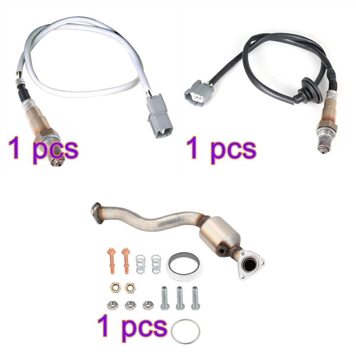 For Honda Jazz Catalytic Converter & Front & Rear Oxygen Sensors Kits 20022008 eBay