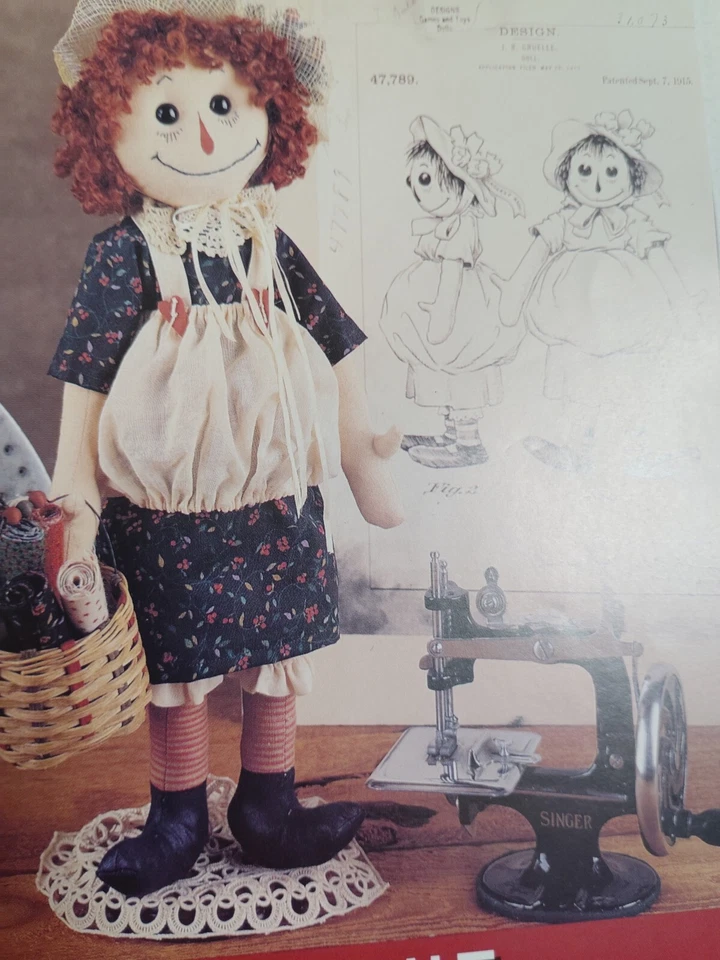 Annie Rag Fabric Doll 19" Soft Craft Sewing Pattern Indygo Junction IJ351 UC - Image 2 of 4