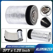 3Ft 2000° Metallic Heat Shield Sleeve Insulated Wire Hose Cover Wrap Loom Tube