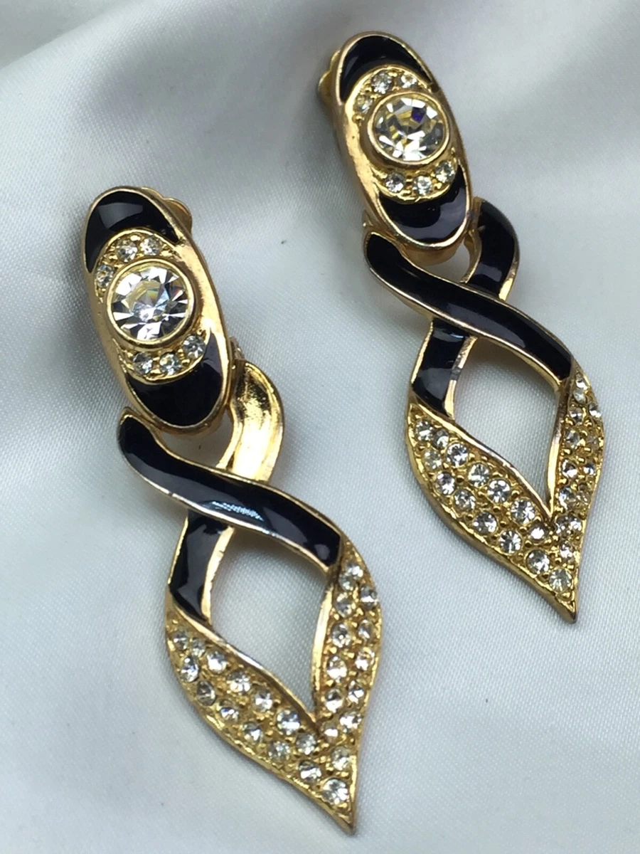 Long dangling shop clip on earrings