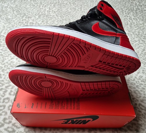Womens Air Jordan 1 Retro Hi OG Size UK 8.5 Black University Red White B4 - Picture 19 of 21