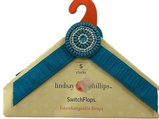 NEW Lindsay Phillips Switch Flops Straps SMALL Turquoise Blue Interchangeable