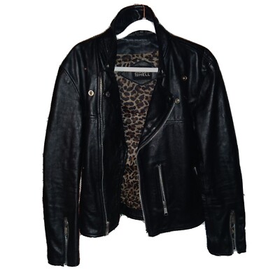 leather bomber jacket women medium