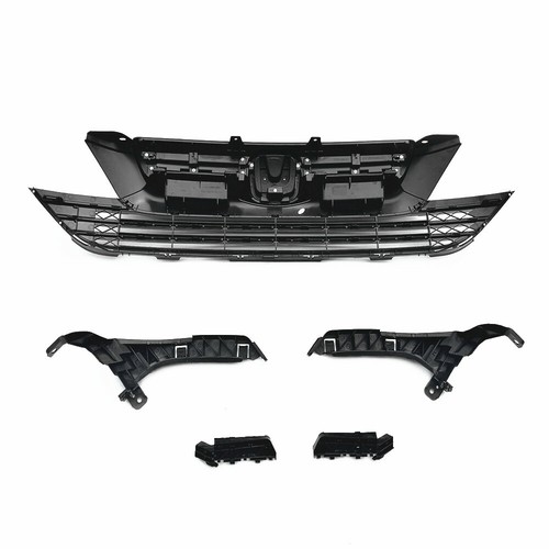 6PC For CR-V 2007-2009 CRV Front Upper Lower Chrome Grille Grill Bumper Brackets - Picture 4 of 5