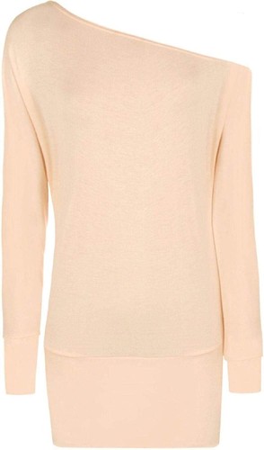 Women Long Sleeve One Off Shoulder Plain Baggy Batwing Top Oversized Party Shirt - Picture 16 of 26