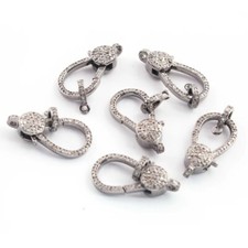 1 Pc Pave Diamond Lobster Claps,25mmx12mm Lobster Claps, Both Side Pave Diamond