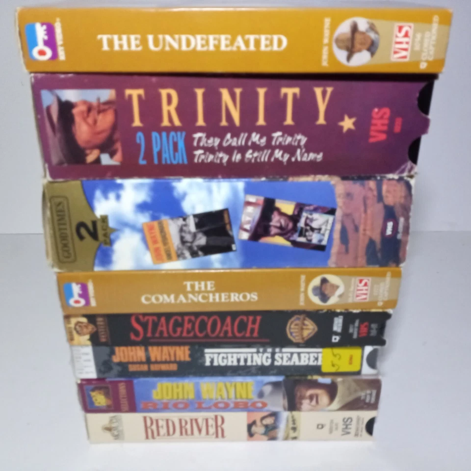 8 фильмов на видеокассетах с Джоном Уэйном — всего 10 кассет, Red River, Stagecoach, ect - Изображение 3 из 3