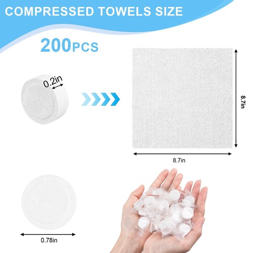 200 PCS Compressed Towel Disposable Thicker Portable Towels Camping Wet Compr... - Picture 2 of 8