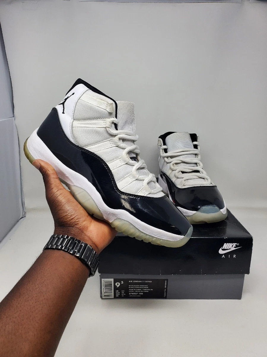 Nike Air Jordan 11 Concord 2018 size 9.5. 378037-100 OG XI Black White