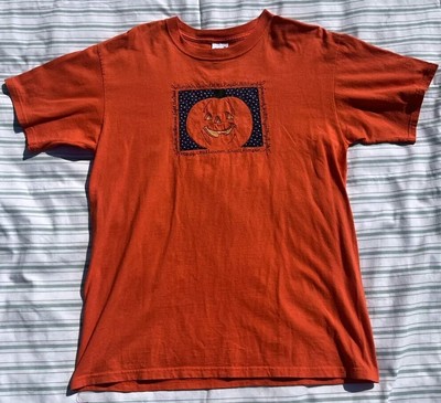 Vtg. Halloween Embroidered Anvil T-Shirt Size Large Single Stitch USA Made