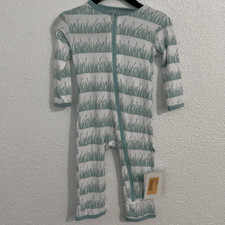 NWT- Kickee Pants- bamboo-Fullzip coverall-natural grass- Size 3-6months