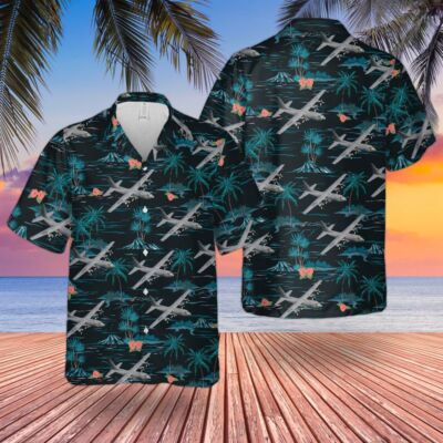 US Air Force Lockheed C 130 Hercules Hawaiian Shirt