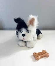 Furreal Puppy Tuggin Pup Black And White Dog 9" Tugs Animated Dog