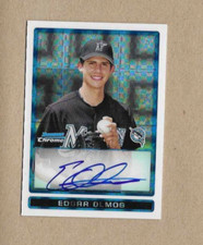 Edgar Olmos autograph 2009 Bowman Chrome x-fractor #'d 016/250 BCP103