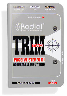 Radial Engineering TRIM-TWO Passive DI for AV with Level Control 2-Ch Mono Merge