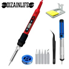 80W Soldering Iron Kit Adjustable Temperature LCD Solder Welding Tools Ceramic H