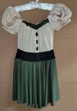 Dress Up Pageant Party Show Dance Skating Costume Child Med/ Lg Green Bodysuit