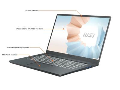 New MSI Modern 15 A11MU-652 15.6'' FHD Laptop Intel i7-1195G7 8GB