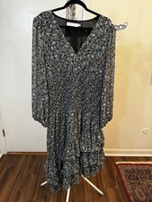 ASTR the Label Asymmetric Ruffle Long Sleeve Midi Dress Size XL Good Condition