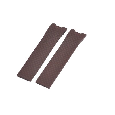 20x18mm Brown Rubber Watch Strap For Ulysse Nardin Lady Diver