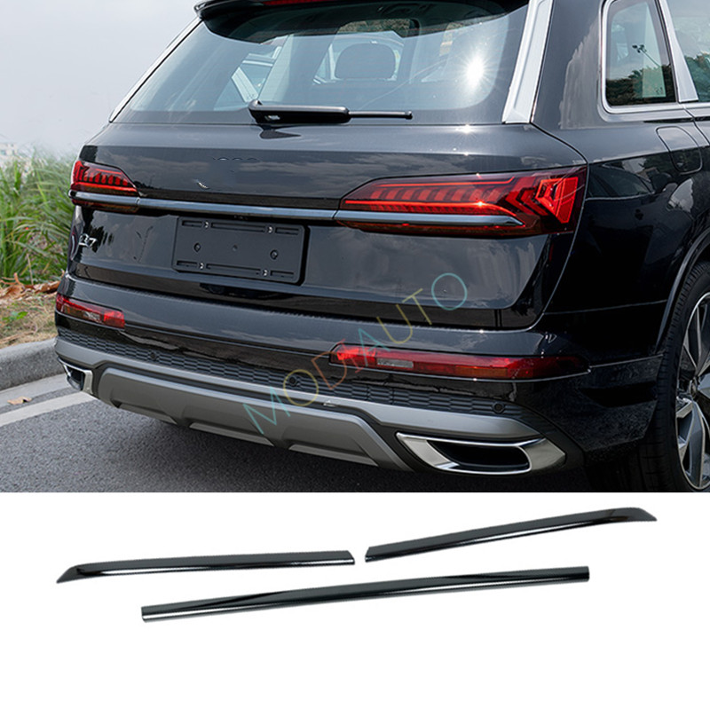 2021-2023 For AUDI Q7 SQ7 Steel Black Rear Trunk Box Tail Gate Deocr Cover Trim
